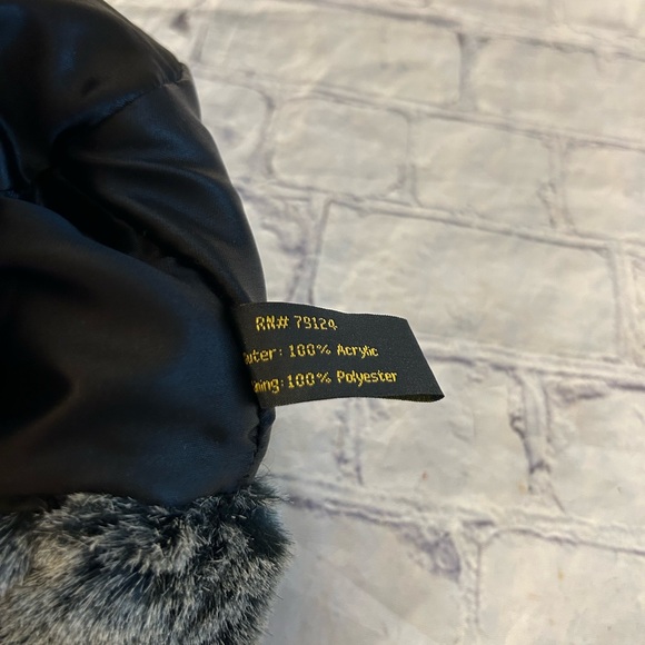 FAUX FUR GREY/BLACK WOMEN’S BUCKET HAT ACRYLIC OUTER FIT LARGE - Picture 8 of 10